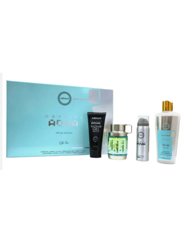 Estuche Odyssey Aqua 4pzs Shampoo Gel Splash Armaf