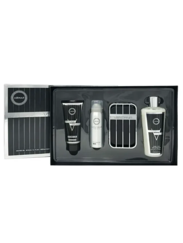 Estuche Ventana 4pzs Shampoo Gel de Bano Spray Armaf