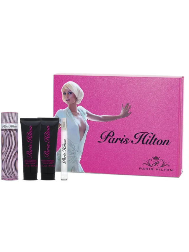 Estuche 4pzs Vaso de Refill Cartera Crema Gel de Ban Paris Hilton