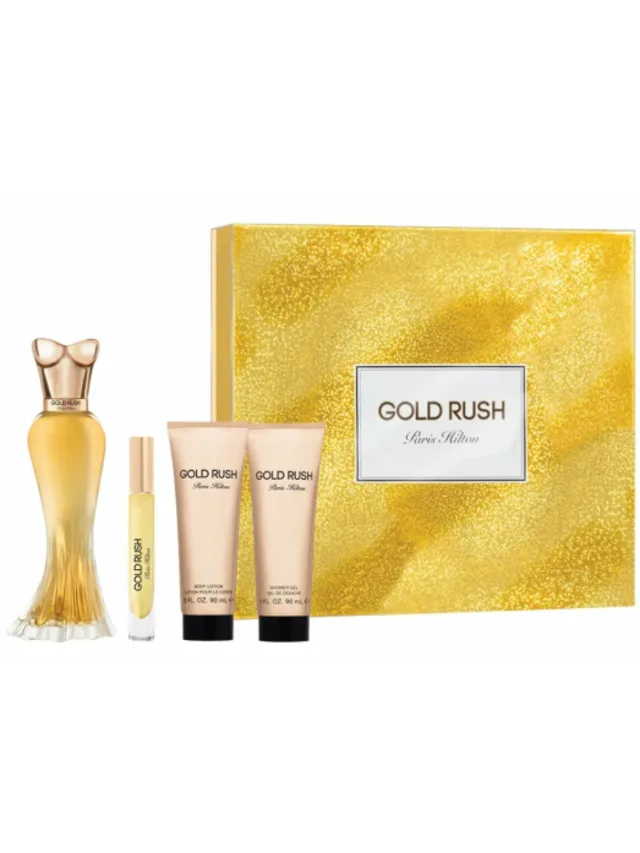 Estuche Gold Rush 4pzs Gel de Bano Crema Paris Hilton