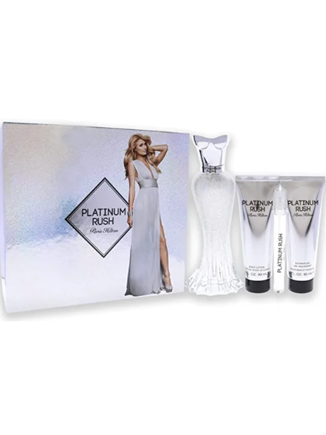 Estuche Platinum Rush 4pzs 10 Ml Gel de Bano Crema Paris Hilton