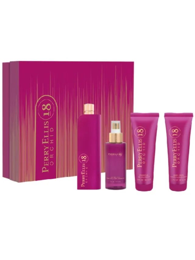 Estuche 18 Orquid 4pzs Splash Crema Gel de Ba Perry Ellis