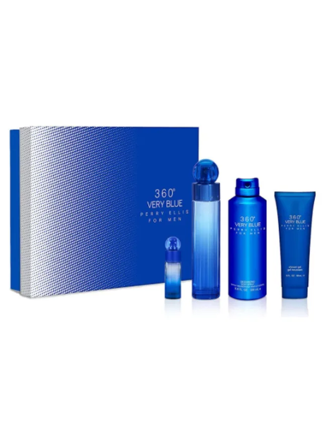 Estuche 360 Very Blue 4pzs 7 Desodorante After Shave Perry Ellis