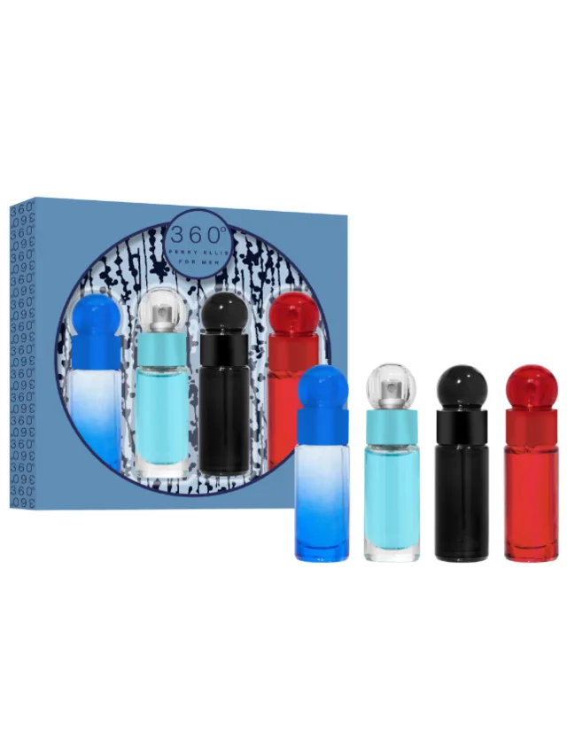 Estuche Minis 4pzs 4 360 360 Very Blue 360 Black 360 Red Perry Ellis