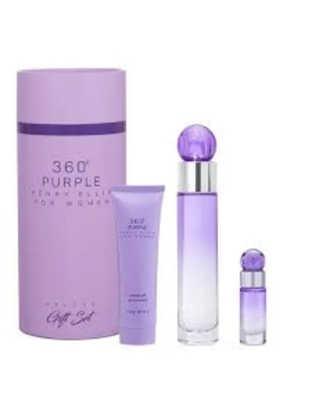 Estuche Very Purple 3pzs Splash Crema Perry Ellis