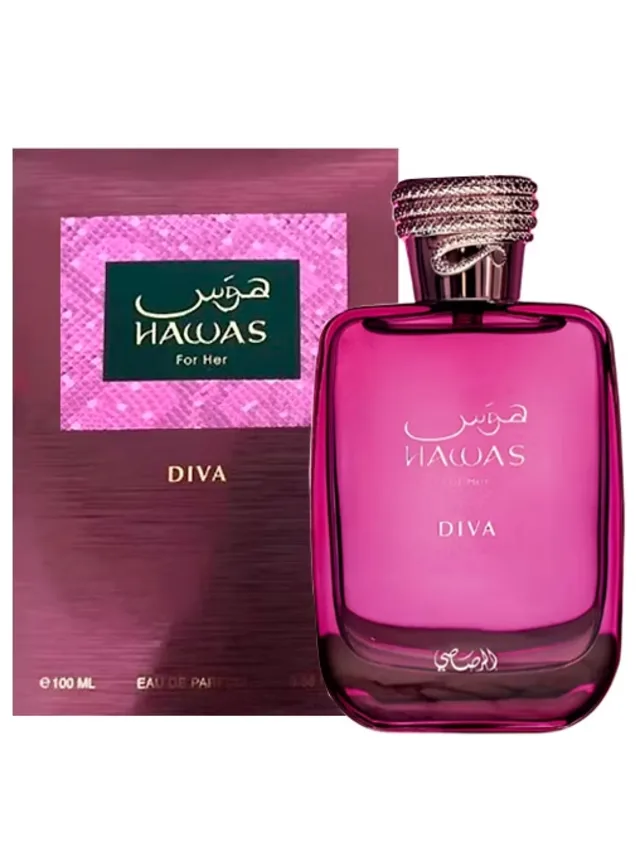 Frasco perfume Hawas Diva EDP 100ml