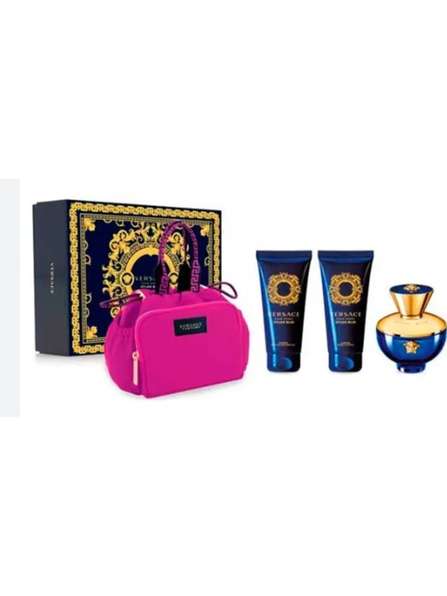 Estuche Dylan Blue 4pzs Crema Gel de Bano Cosmetiquera Versace